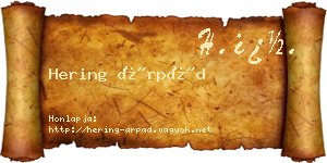 Hering Árpád névjegykártya