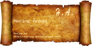 Hering Árpád névjegykártya